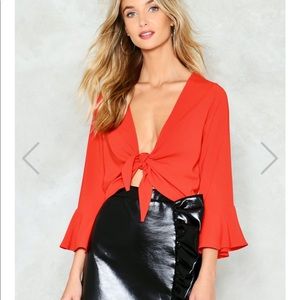 Nasty Gal Tie Front Shirt